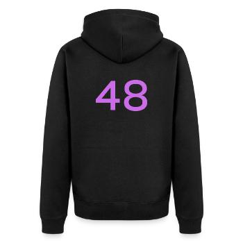 48 - Unisex Premium Bio Zip Hoodie - Schwarz - Hinten - Nico (187cm)