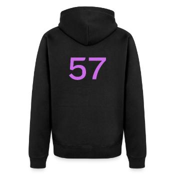 57 - Unisex Premium Bio Zip Hoodie - Schwarz - Hinten - Nico (187cm)