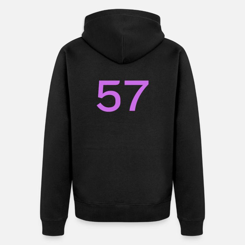 57 - Unisex Premium Bio Zip Hoodie - Schwarz