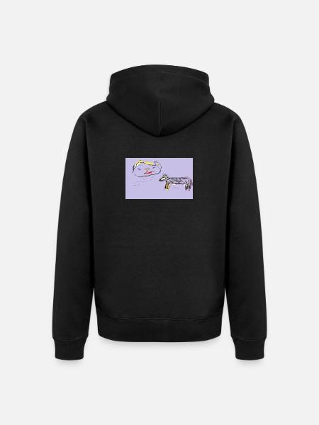 Der Platz war leer, doch der Hund weigerte sich zu gehen - Unisex Premium Bio Zip Hoodie - Schwarz