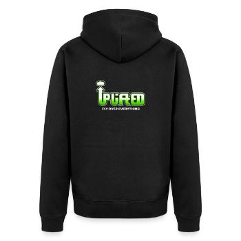 Élevé - Survolez tout - Veste à capuche bio Premium Unisexe - noir - Dos - Nico (187cm)