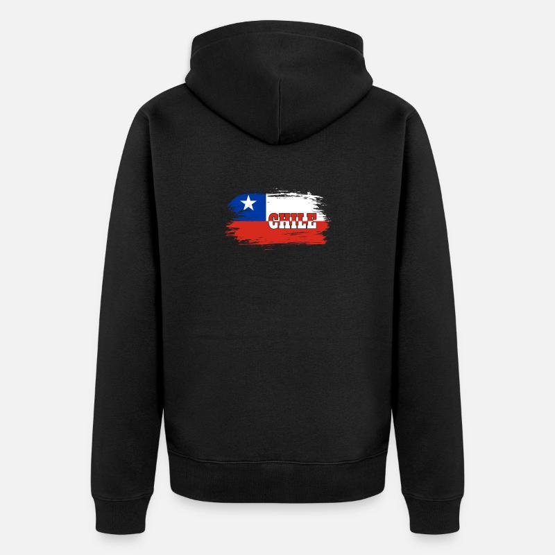 Drapeau chili / Cadeau drapeau national - Veste à capuche bio Premium Unisexe - noir