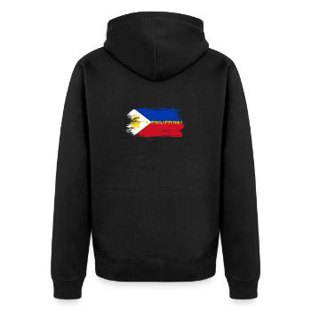 Philippinen Flagge / Geschenk Manila Filipino - Unisex Premium Bio Zip Hoodie - Schwarz - Hinten - Nico (187cm)