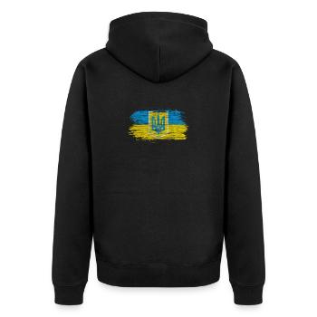 Drapeaux ukraine design avec les couleurs nationales - Veste à capuche bio Premium Unisexe - noir - Dos - Nico (187cm)