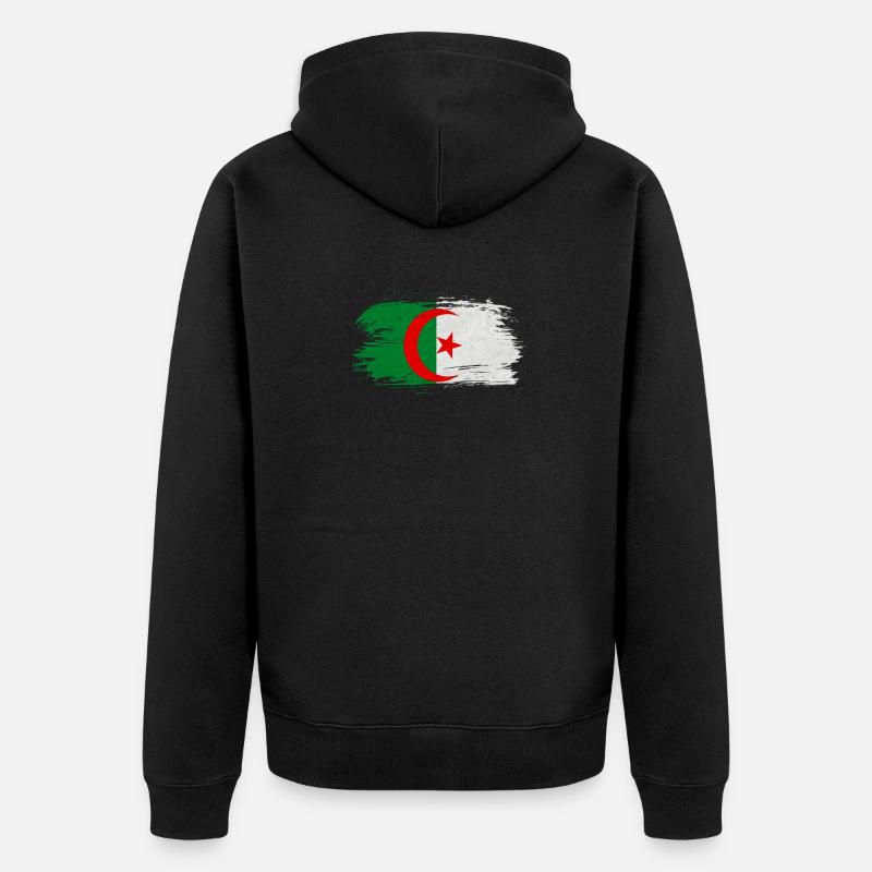 Algérie Drapeau vintage / Cadeau Alger - Veste à capuche bio Premium Unisexe - noir