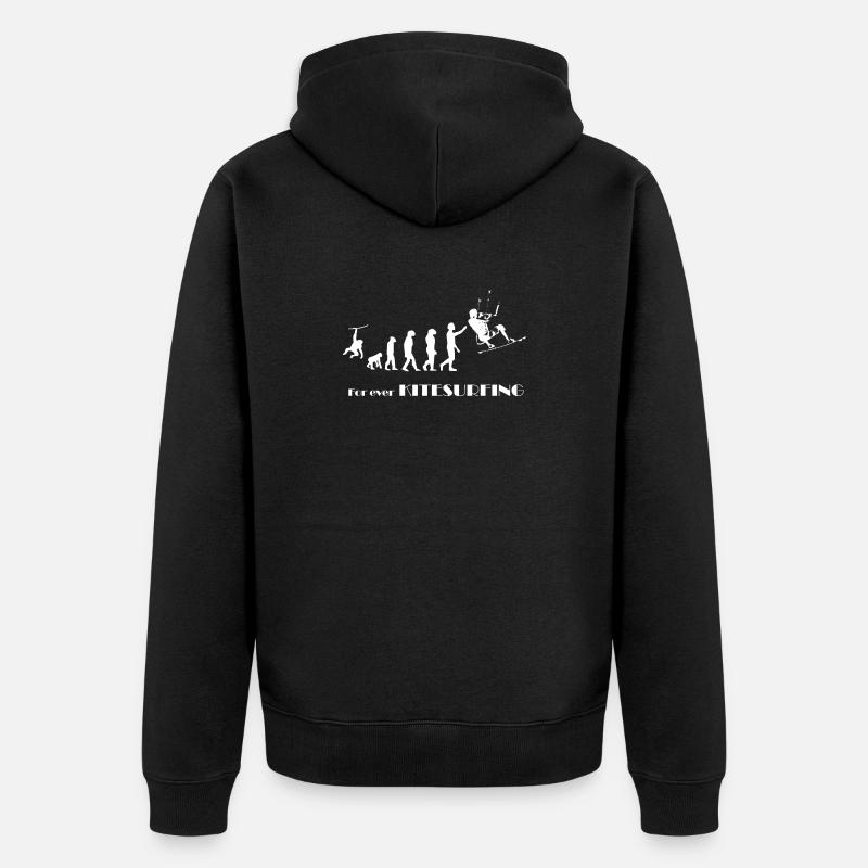 Evolution KITESURFING -SURFER KITESURFER gift - Unisex Premium Organic Zip Hoodie - black