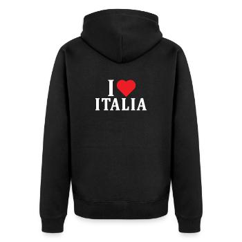 t-shirt I love Italy t-shirt idée cadeau - Veste à capuche bio Premium Unisexe - noir - Dos - Nico (187cm)