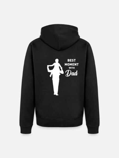 Father's Day Fun Design - Unisex Premium Organic Zip Hoodie - black