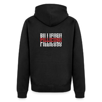 Pillicusu T-Shirt Texte Empilé Cadeau T-Shirt - Veste à capuche bio Premium Unisexe - noir - Dos - Nico (187cm)