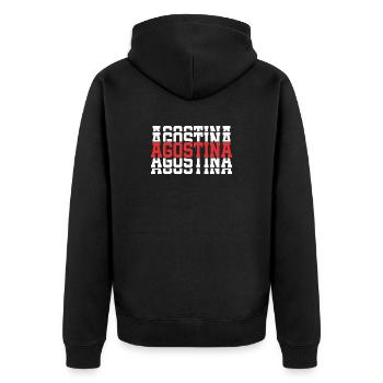 Agostina t-shirt stacked text gift t-shirt - Unisex Premium Organic Zip Hoodie - black - Back - Nico (187cm)