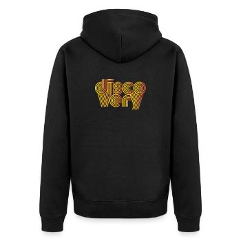 Disco Very Retro Lines - Unisex Premium Organic Zip Hoodie - black - Back - Nico (187cm)