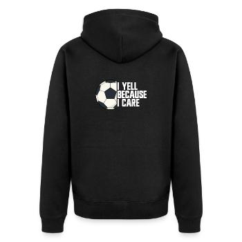I'm screaming because I care about football parents - Unisex Premium Organic Zip Hoodie - black - Back - Nico (187cm)