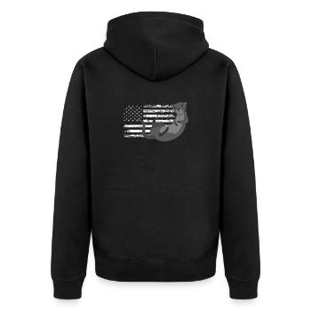 Seeotter Cartoon Amerikanisch - Unisex Premium Bio Zip Hoodie - Schwarz - Hinten - Nico (187cm)