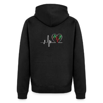 Trading Finanzen Aktien Geld Bitcoin Kapital - Unisex Premium Bio Zip Hoodie - Schwarz - Hinten - Nico (187cm)