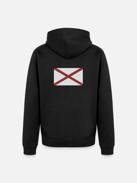 Flag of the state of Alabama - Unisex Premium Organic Zip Hoodie - black
