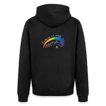 Zukunft Jetzt Abitur 2026 - Unisex Premium Bio Zip Hoodie - Schwarz - Hinten - Nico (187cm)