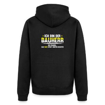 Blague bavaroise sur la bière - Veste à capuche bio Premium Unisexe - noir - Dos - Nico (187cm)