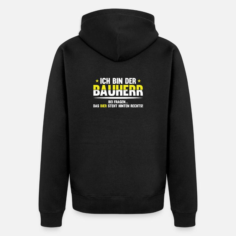 Bayerischer Bierwitz Spruch - Unisex Premium Bio Zip Hoodie - Schwarz