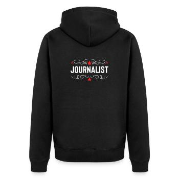 Journalist Profession - Unisex Premium Organic Zip Hoodie - black - Back - Nico (187cm)