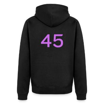 45 - Unisex Premium Organic Zip Hoodie - black - Back - Nico (187cm)