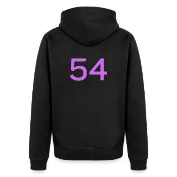 54 - Unisex Premium Organic Zip Hoodie - black - Back - Nico (187cm)
