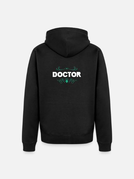 DOCTOR Ornament Lettering - Unisex Premium Organic Zip Hoodie - black