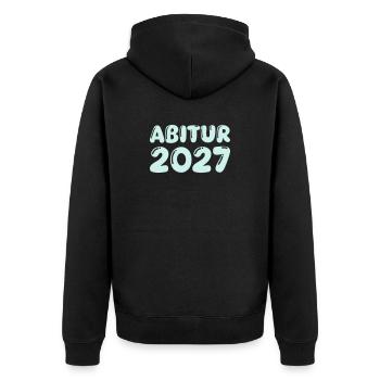 abitur_2027 - Unisex Premium Bio Zip Hoodie - Schwarz - Hinten - Nico (187cm)