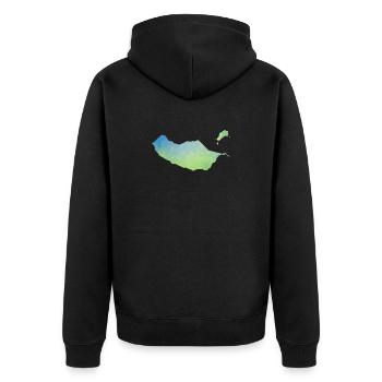 Madeira - Unisex Premium Bio Zip Hoodie - Schwarz - Hinten - Nico (187cm)