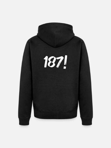 Numbers One Eight Seven - Unisex Premium Organic Zip Hoodie - black