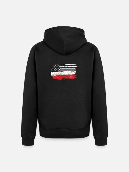 Brushed U.S. Flag Art - Unisex Premium Organic Zip Hoodie - black