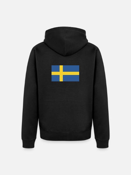 Drapeau suédois - Veste à capuche bio Premium Unisexe - noir