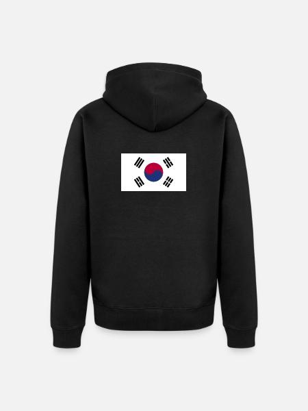 Korea Sud Flagge - Unisex Premium Bio Zip Hoodie - Schwarz