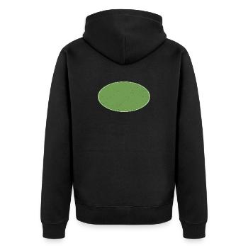 Fond ovale vert sale - Veste à capuche bio Premium Unisexe - noir - Dos - Nico (187cm)