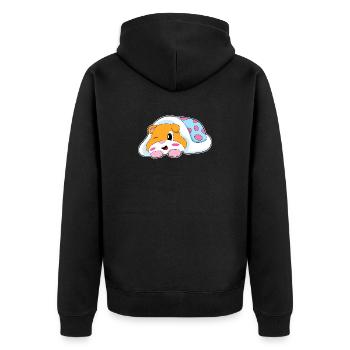 Hamster Sleeping Blanket - Unisex Premium Organic Zip Hoodie - black - Back - Nico (187cm)
