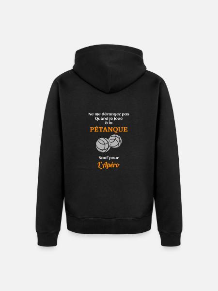 Pétanque Apéro - Veste à capuche bio Premium Unisexe - noir