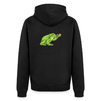 Crapaud d’anniversaire grenouille - Veste à capuche bio Premium Unisexe - noir - Dos - Nico (187cm)
