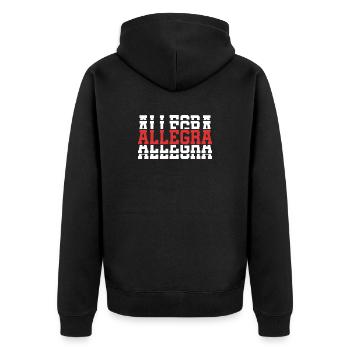 Cheerful t-shirt t-shirt gift idea stacked text - Unisex Premium Organic Zip Hoodie - black - Back - Nico (187cm)