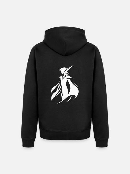 Elfenflüstern im Wind - Unisex Premium Bio Zip Hoodie - Schwarz