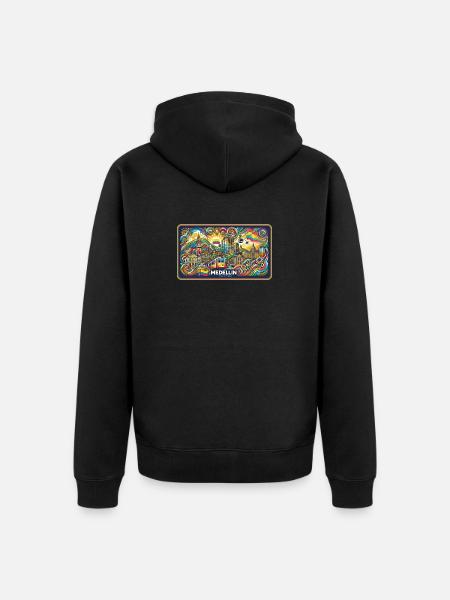 Medellin Columbia City Design - Unisex Premium Organic Zip Hoodie - black