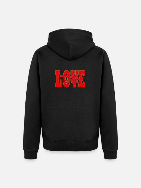 Love in Hebrew - Unisex Premium Organic Zip Hoodie - black