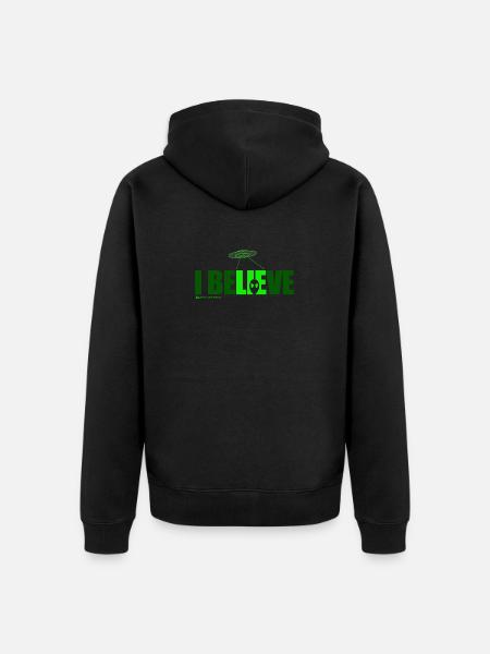 i believe - Unisex Premium Organic Zip Hoodie - black