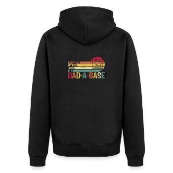 Retro Car Dad Joke T-Shirt Design - Unisex Premium Organic Zip Hoodie - black - Back - Nico (187cm)