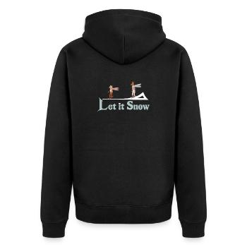 Let It Snow Winter Illustration - Unisex Premium Bio Zip Hoodie - Schwarz - Hinten - Nico (187cm)