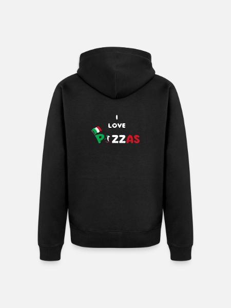 Italienische Pizza Pazzaiolo - Unisex Premium Bio Zip Hoodie - Schwarz