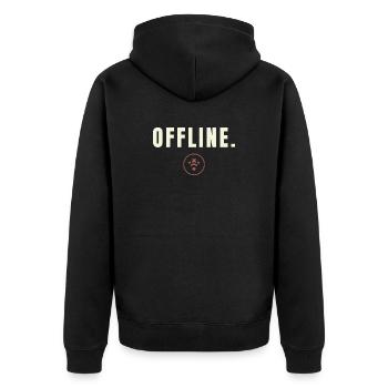 HORS-LIGNE. Design Minimaliste Digital Detox Success Design - Veste à capuche bio Premium Unisexe - noir - Dos - Nico (187cm)