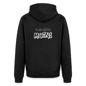 Moin : Une attitude nord-allemande envers la vie - Veste à capuche bio Premium Unisexe - noir - Dos - Nico (187cm)