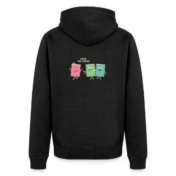 Reader Bookaholic Love Books Lesezeichen – Lustiges Buch - Unisex Premium Bio Zip Hoodie - Schwarz - Hinten - Nico (187cm)