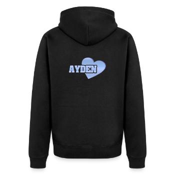 Love Ayden - Unisex Premium Bio Zip Hoodie - Schwarz - Hinten - Nico (187cm)