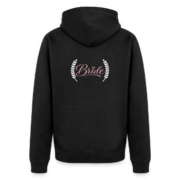 Bride - Unisex Premium Bio Zip Hoodie - Schwarz - Hinten - Nico (187cm)