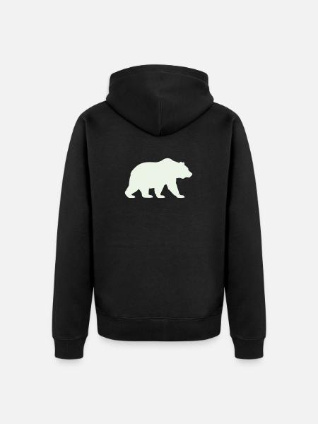 Silhouette d’ours vert doux - Veste à capuche bio Premium Unisexe - noir